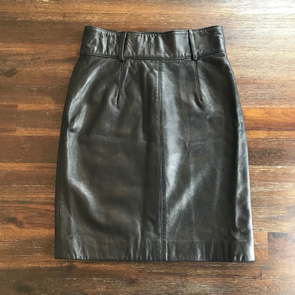 Cuir Du Monde Dresses & Skirts - GORGEOUS Cuir Du Monde Black Leather Skirt